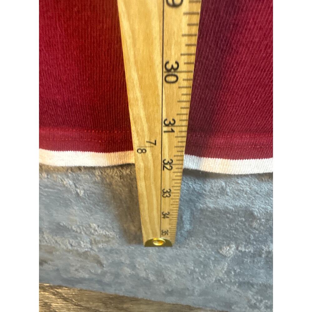 VTG 90s Eddie Bauer Maroon & White Striped Long Sleeve Rugby Shirt Men’s XLT - Picture 5 of 10